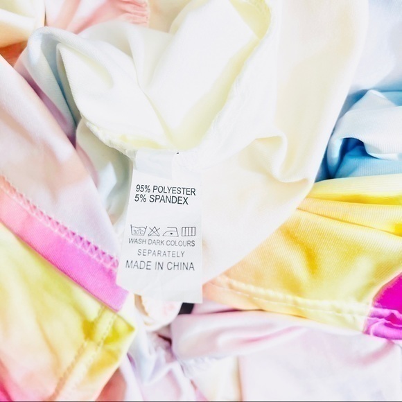 Long Sleeve Pastel Rainbow Dress - Size Small - Fits Like a Medium to Large - Picture 5 of 5